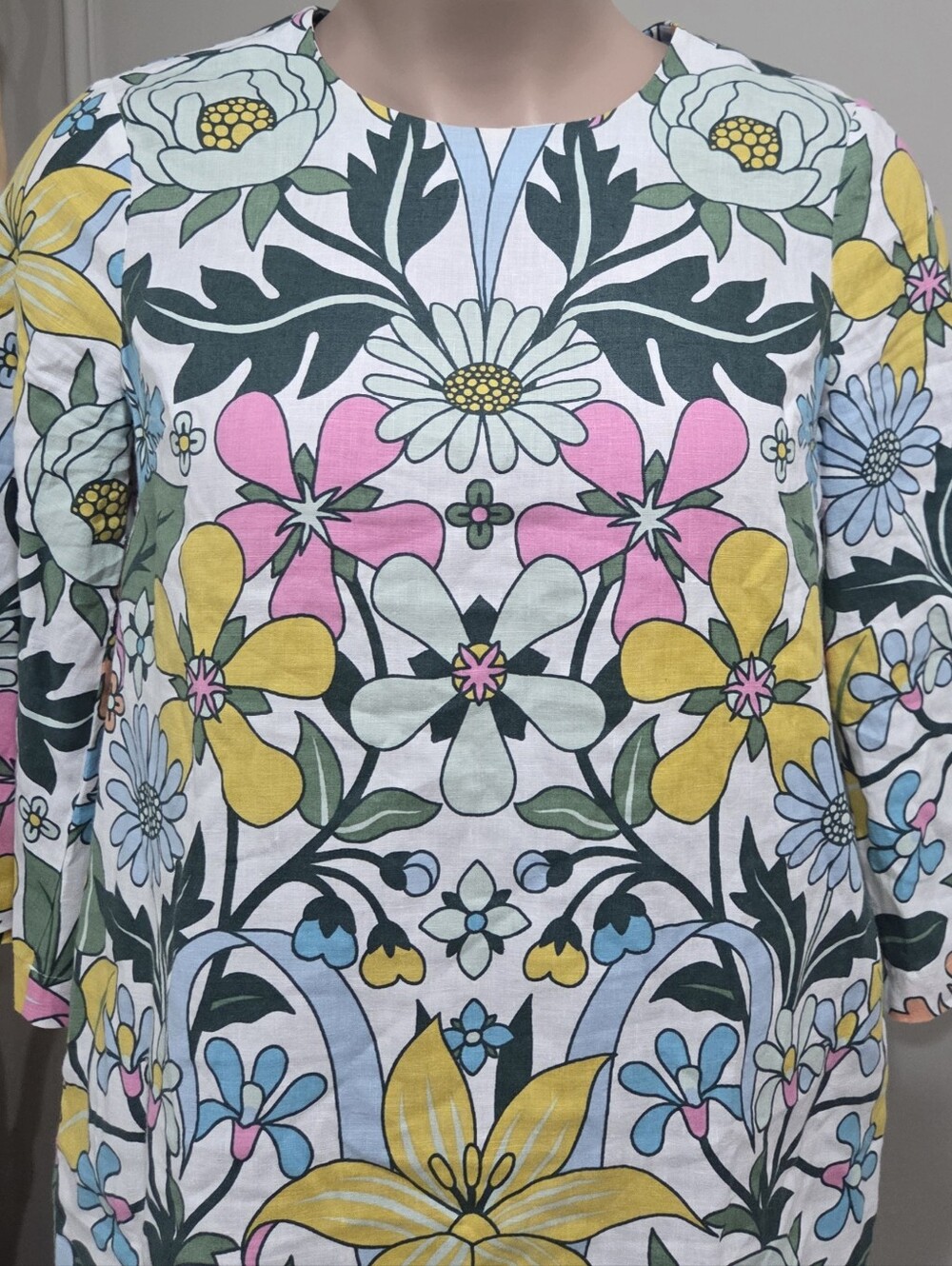 Boden Women's Floral Mini Shift Linen Dress in Multi sz.10 - Picture 4 of 10